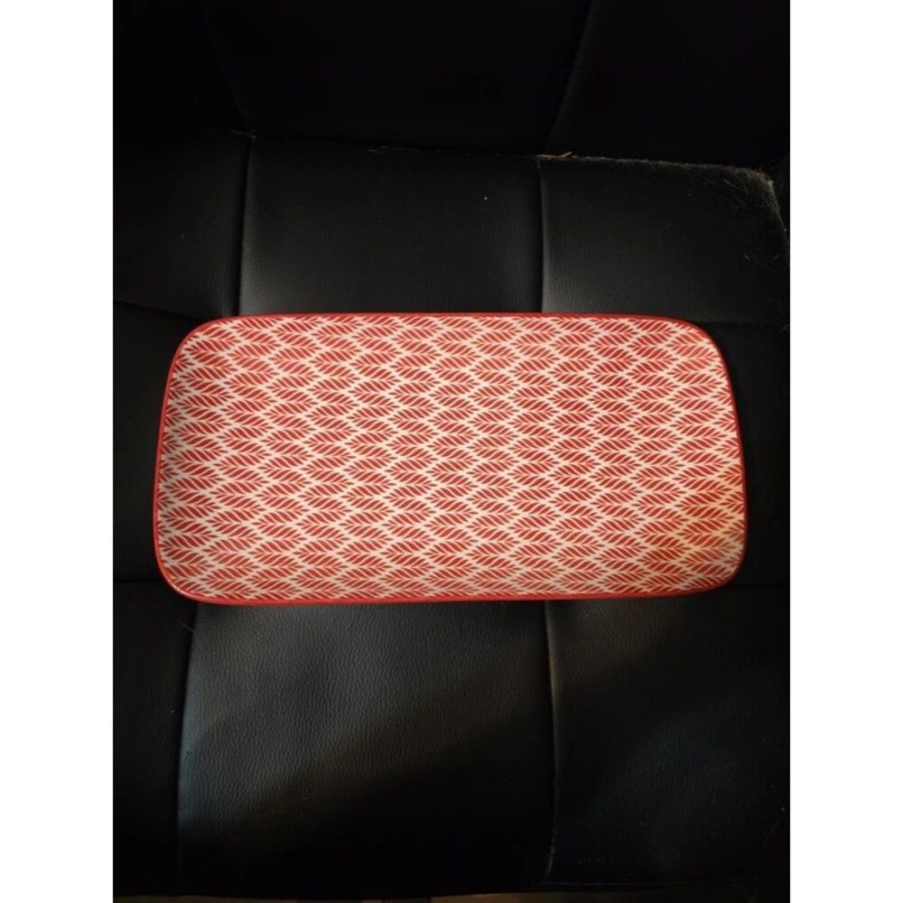 Red colorful rectangle plate